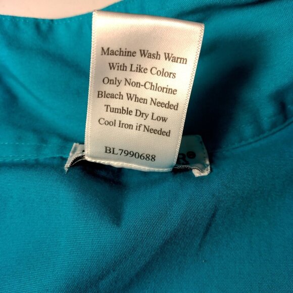 John Blair Shirt Mens Large Turquoise Blue Full Zip Up Vintage Grandpa Pleated - Picture 7 of 8